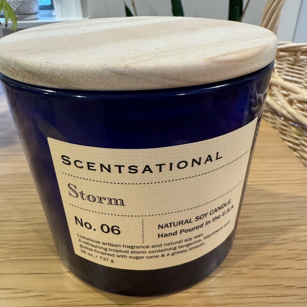 Scentsational Storm No.6 Natural Soy 3-Wick Candle with Wooden Lid